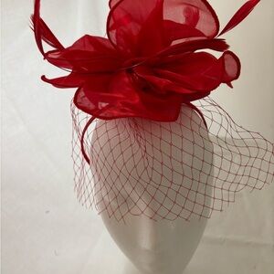 Elegant Red Fascinator